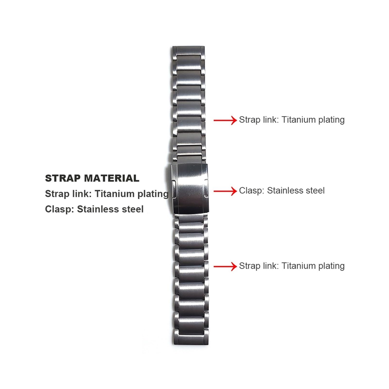 22mm Titanium Alloy Strap Compatible With Suunto Vertical Metal Watch Band Watchband Bracelet Replacement Accessories (Color : Black, Size : 22mm Suunto Vertical)
