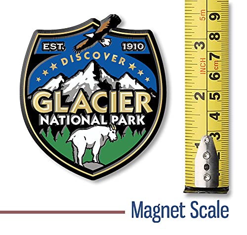 Imán Glacier National Park estilo vintage 3D miniatura 2