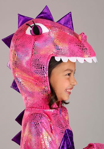 Disfraz de dinosaurio rosa para niña talla mediana miniatura 3