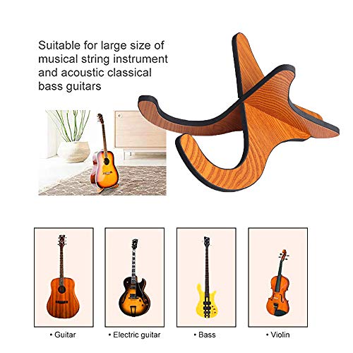 Ukulele Stand Universal Wooden Thicken Plywood X-Frame Style Portable String Instrument Holder for Mandolins Banjos Violins with Alloy Capo Gift (Ukulele Stand)