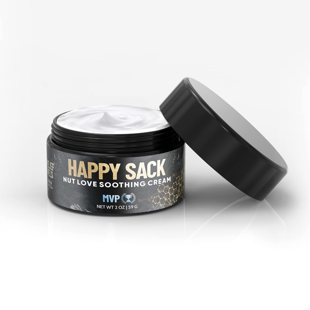 Derm Dude Happy Sack Ball Deodorant & Comfort Cream for Men | Anti-Chafing Sweat Defense, Odor Control, Aluminum-Free Deodorant & Hygiene Products for Men's Private Parts | MVP Scent, 2oz