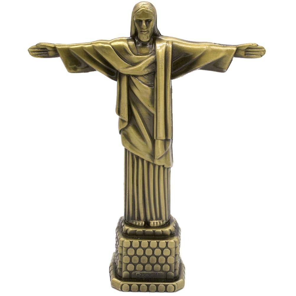 TOSSPER Metal Brazil Crist Redentor Jesus Figurine Christ the Redeemer Statue Jesus Christ Statue Catholic Gift Home Decor