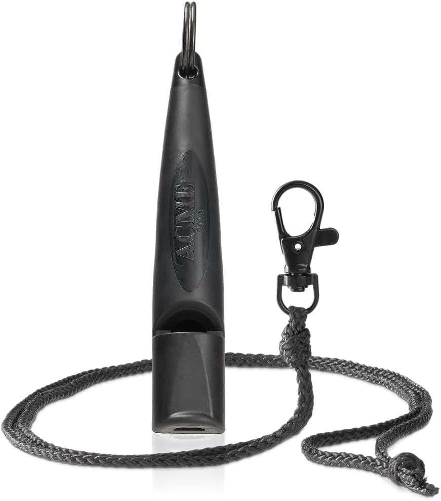Sifflet Alpha ACME 210,5 noir avec cordon pour le dressage et l'éducation des chiens
