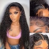 Ossilee Deep Wave Lace Front Wigs Human Hair Curly Wigs for Black Women 13x4 Deep Wave Wigs Glueless Wigs Human Hair Pre Plucked Deep Wave Frontal Wigs with Baby Hair 150% Density (20 inch)