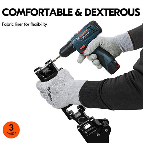 Vgo... 3-Pairs Latex Coating Gardening And Work Gloves (Size Xl,Black, Blue & Gray,Sk2102) #TOP3