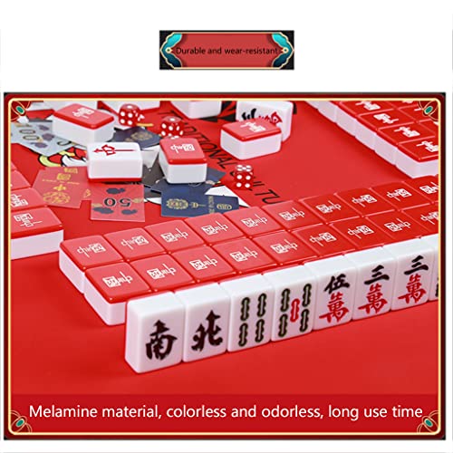 Mahjong chino Guofeng con 144 fichas y accesorios miniatura 6