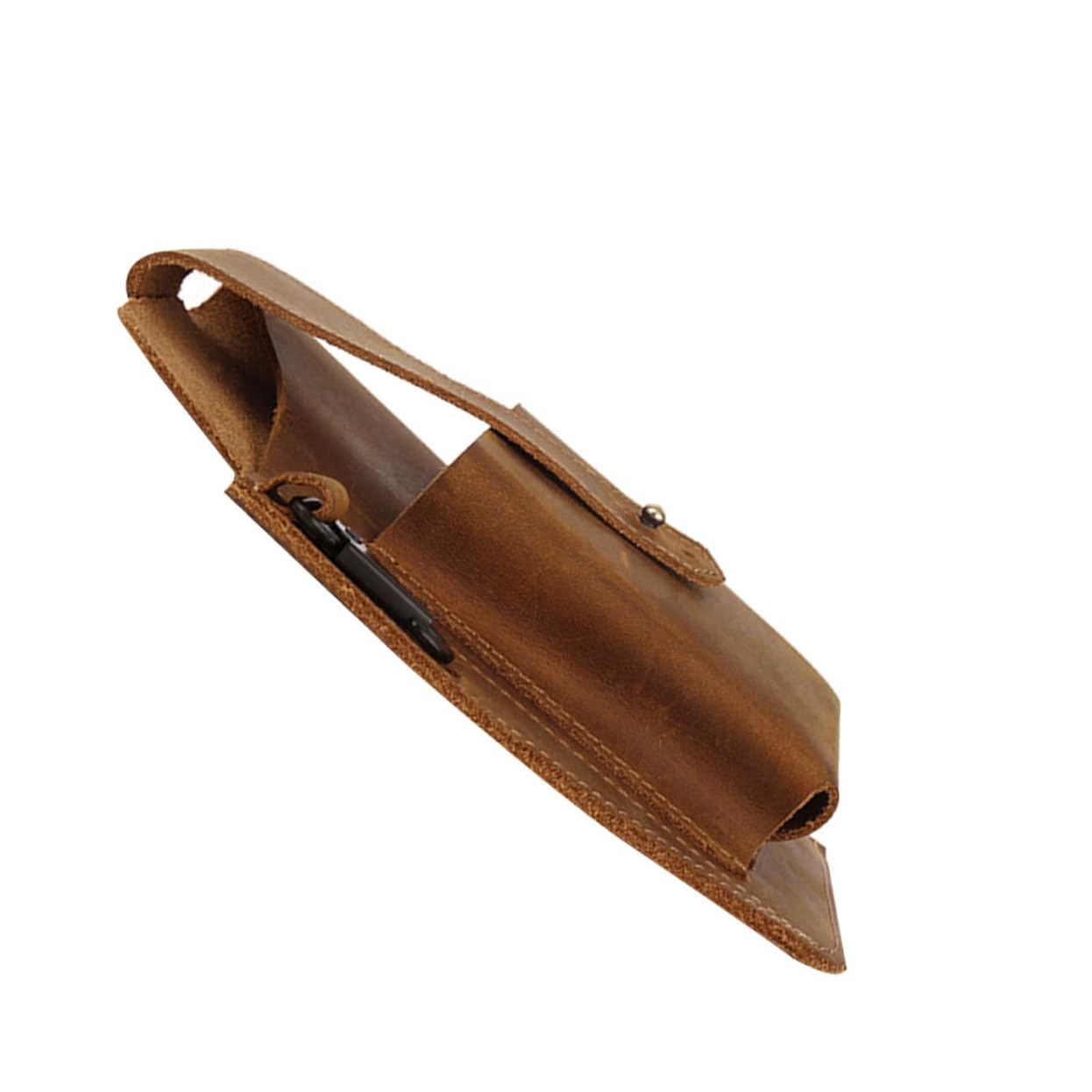 Riñonera Deportiva Hombre Vintage de Piel Auténtica Resistente Ligera Hebilla para Colgar Llaves Bolsa de Almacenamiento para Cintura Uso Diario y Viajes