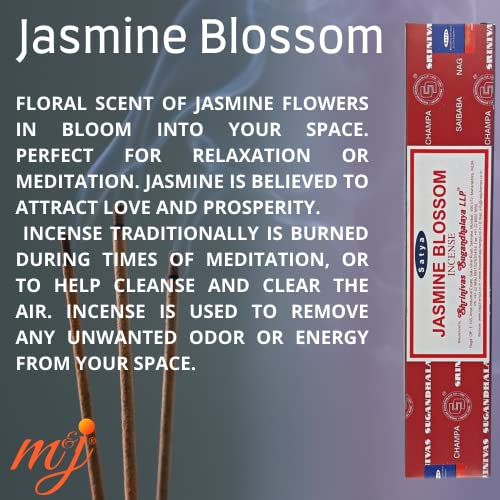 Original Satya Nag Champa Jasmine Blossom Incense Sticks, Red - Image 2