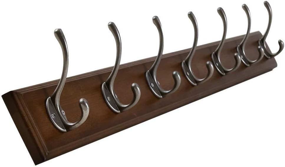 Solid Wood Coat Rack Wall Mounted Hanger for Hallway Bedroom Living Room Creative Storage Solution for Clothes and Accessories Wood Color 99.6cm
