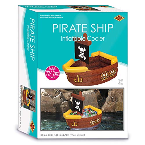 Inflatable Pirate Ship Cooler (Holds Apprx 72 12-Oz Cans) Party Accessory  (1 Count) (1/Pkg) #TOP4