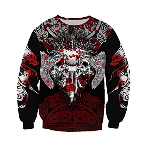 Sweat à capuche imprimé 3D Viking veste zippée confortable pour vos sorties décontractées