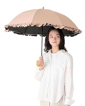新品同様　サンバリア　二段コンパクト　ピンク(最終値引きしました) Amazon | サンバリア100 折りたたみ日傘 2段折 フリル ピンク