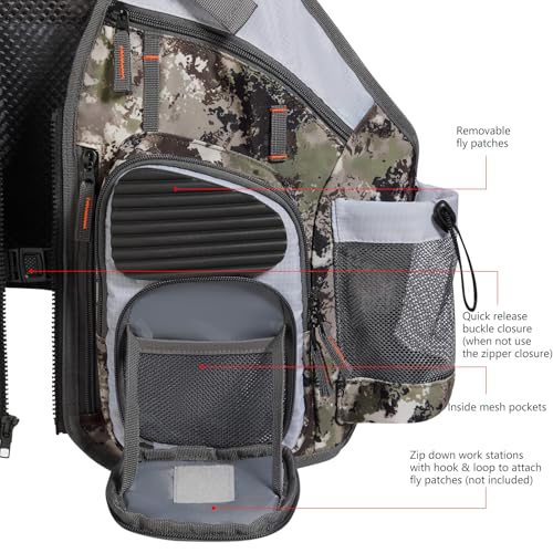 Image of BASSDASH Strap Fishing Vest Adjustable for Men and Women, for Fly Bass Fishing and Outdoor Activities