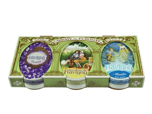 Anis de Flavigny - Coffret de 3 Boîtes Rondes Goût Anis, Menthe, Violette