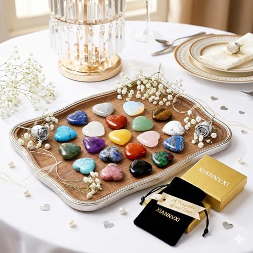 XIANNVXI Glücksbringer Herz Steine Kristalle Edelsteine Muttertagsgeschenk Mama Geschenk Edelstein Herzen Mini Glücksbringer Liebe Herzform Gastgeschenke Hochzeitsdeko Kleine Geschenke Bunte Steine