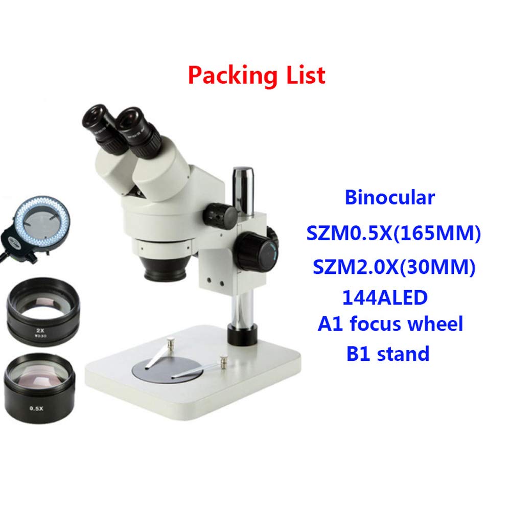 Microscope Stéréo Trinoculaire 3,5X-90X - Appareil Photo 5MP - 144 LED - Champ 65mm
