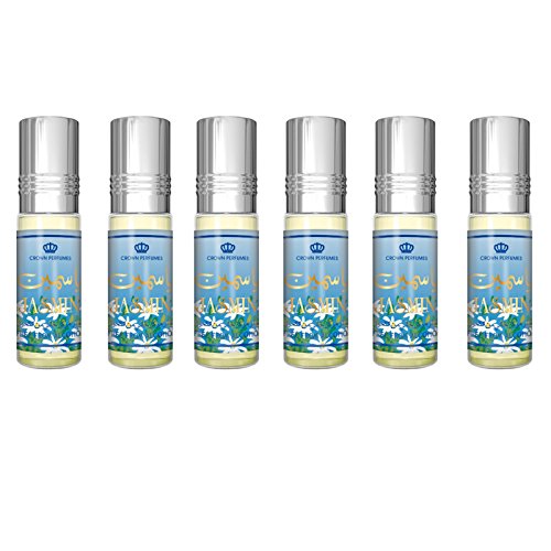 Huile de parfum Jasmin Al Rehab lot de 6 flacons musc longue tenue sans alcool