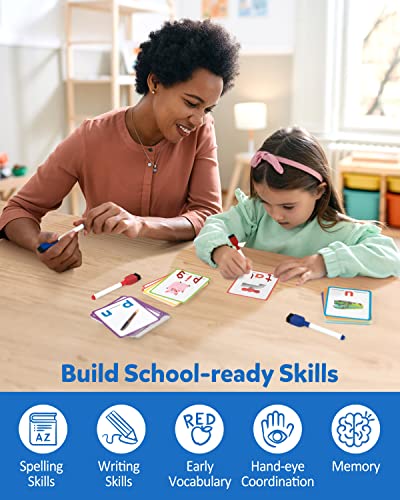 Coogam Short Vowel Spelling Flashcards, Learn To Write Cvc Sight Words Color Pattern Handwriting Cards Fine Motor Montessori Educational Toy Gift For Kids 3 4 5 Years Old #TOP4