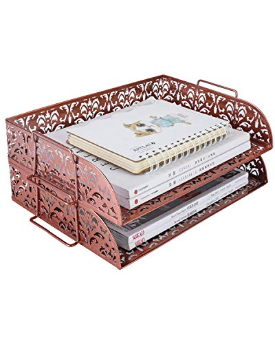 Bandeja de documentos empilhável EasyPAG 2 níveis, Rose Gold