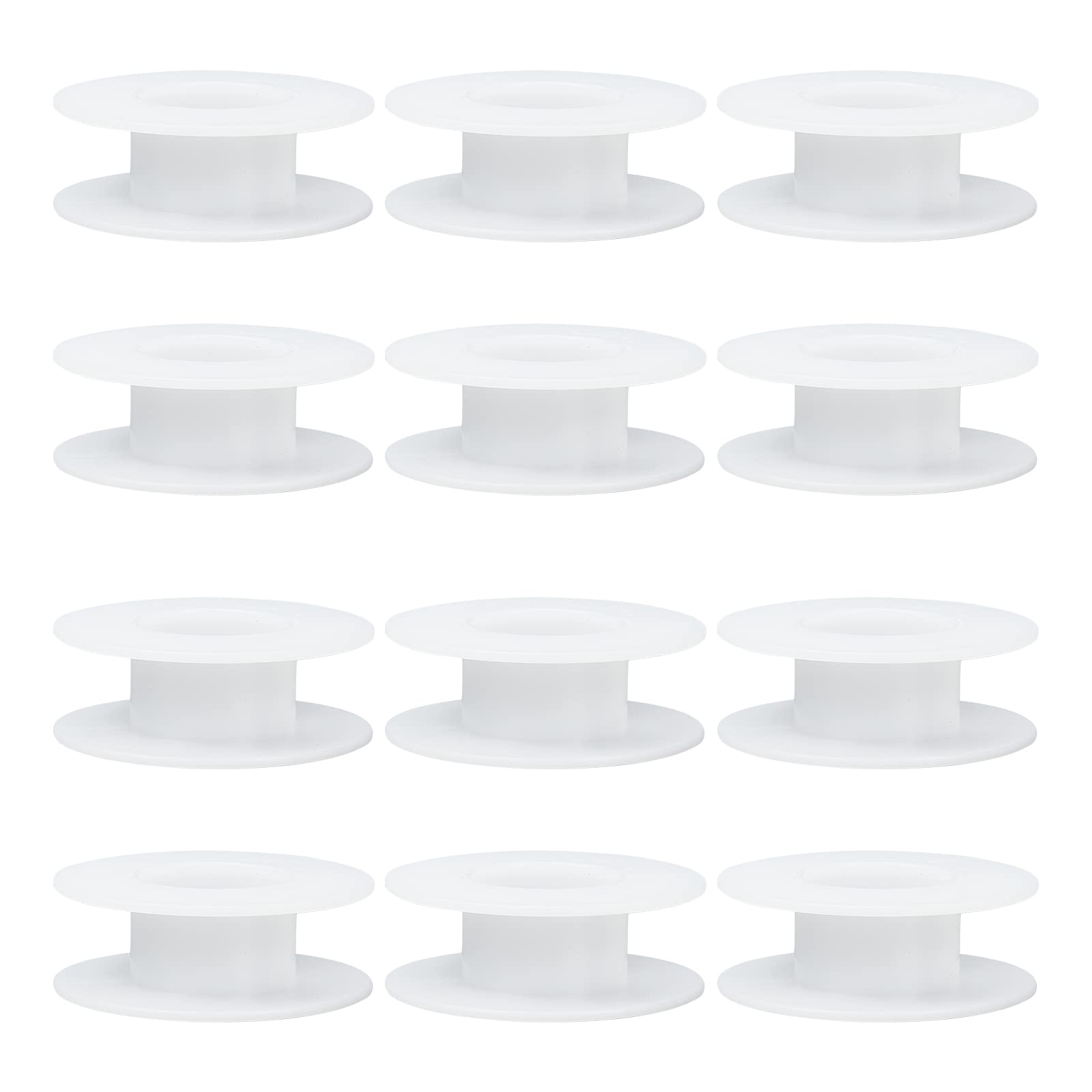 OLYCRAFT 24 bobine di filo di plastica, bobine di filo vuote bobine di plastica per ricamo e macchine da cucire, 55 x 20 mm