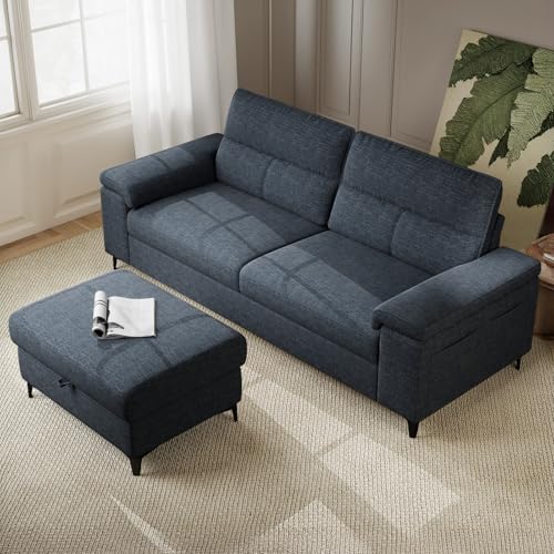 Image of 88.97 inch L Shaped Sectional Couches Deep Seat Sofa for Living Room(Blue)