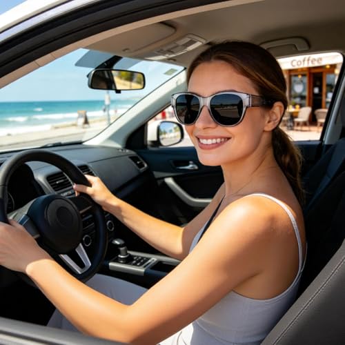 Image of HAOLOTA Fit Over Glasses Sunglasses for Women Polarized | Over Glasses Sun Glasses, UV400 Polarized Lens, Trendy Cat Eye Sunglasses, Lightweight and Flexible, Driving, Daily Use