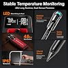 Smart Wireless Meat Thermometer IP67 Ultra-Thin Probe 0.5F Accuracy Bluetooth 230ft Real-Time Monitoring & Smart Alerts with APP Standalone Display Base for BBQ, Oven, Kitchen,Grill,Smoker