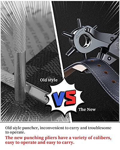 Leather Hole Punch,Belt Hole Puncher For Leather, Revolving Punch Plier Kit,Leather Punch Plier For Leather, Belts, Watches, Handbags, Leather Punch Tool For Belts Diameter : 4.5/4 /3.5/3/2.5/2Mm. #TOP3