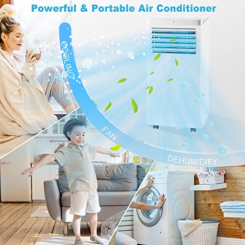 Image of Electactic Portable Air Conditioner With 3-in-1 Function, Cooling, Dry, Fan, Remote Control, Compact with 24 Hours Timer & Sleep Mode, White, 8000BTU /11D2 (A4211D2-8K)