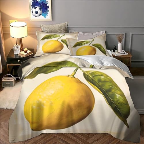 Housse de couette King motif branche feuillue en microfibre douce