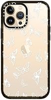 Vista 5 de CASETiFY Impact - Funda para iPhone 13 Pro Max, diseño de mariposa blanca, color negro transparente