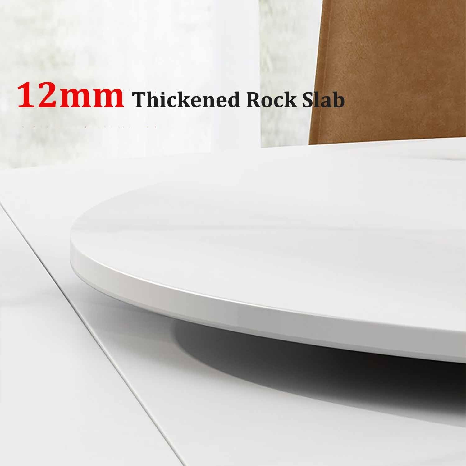 Gramofon 91 cm na stół jadalny, duża, obrotowa, marmurowa tekstura, taca do serwowania, matowa czarna płyta rockowa, centralny element, idealna na rodzinne spotkania i rozrywkę