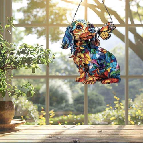 Image of Dachshund Acrylic Ornament Gift for Dog Lovers Christmas Window Decor