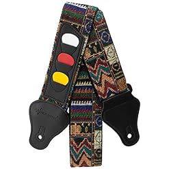 World Rhythm Sangle de guitare en coton brodé Aztec pour guitares électriques, acoustiques, classiques et basses avec… - Les Beatles, Paul McCartney, John Lennon, RIngo Starr, George Harrison