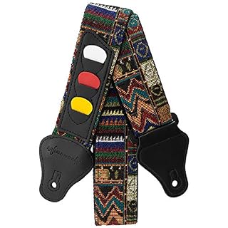 World Rhythm Sangle de guitare en coton brodé Aztec pour guitares électriques, acoustiques, classiques et basses avec… - Les Beatles, Paul McCartney, John Lennon, RIngo Starr, George Harrison