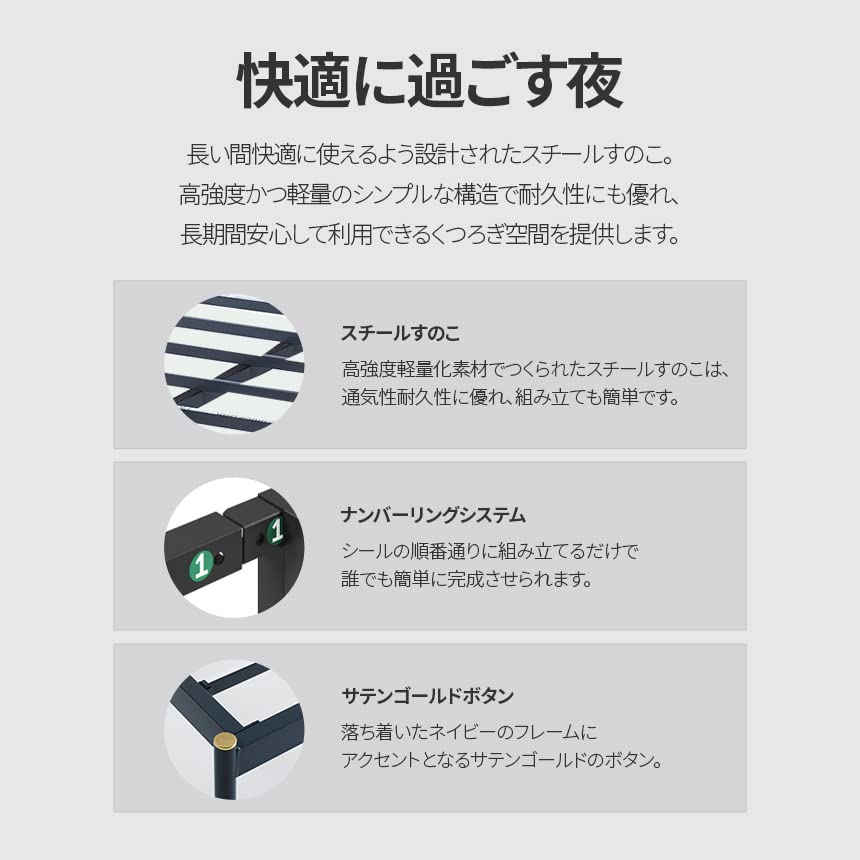 Amazon｜ZINUS メタル ベッドフレーム シングル Olga Metal Platform