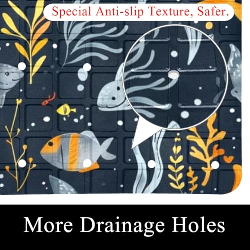 Tapis de bain antidérapant extra long pour éviter les chutes en baignoire familiale - 3