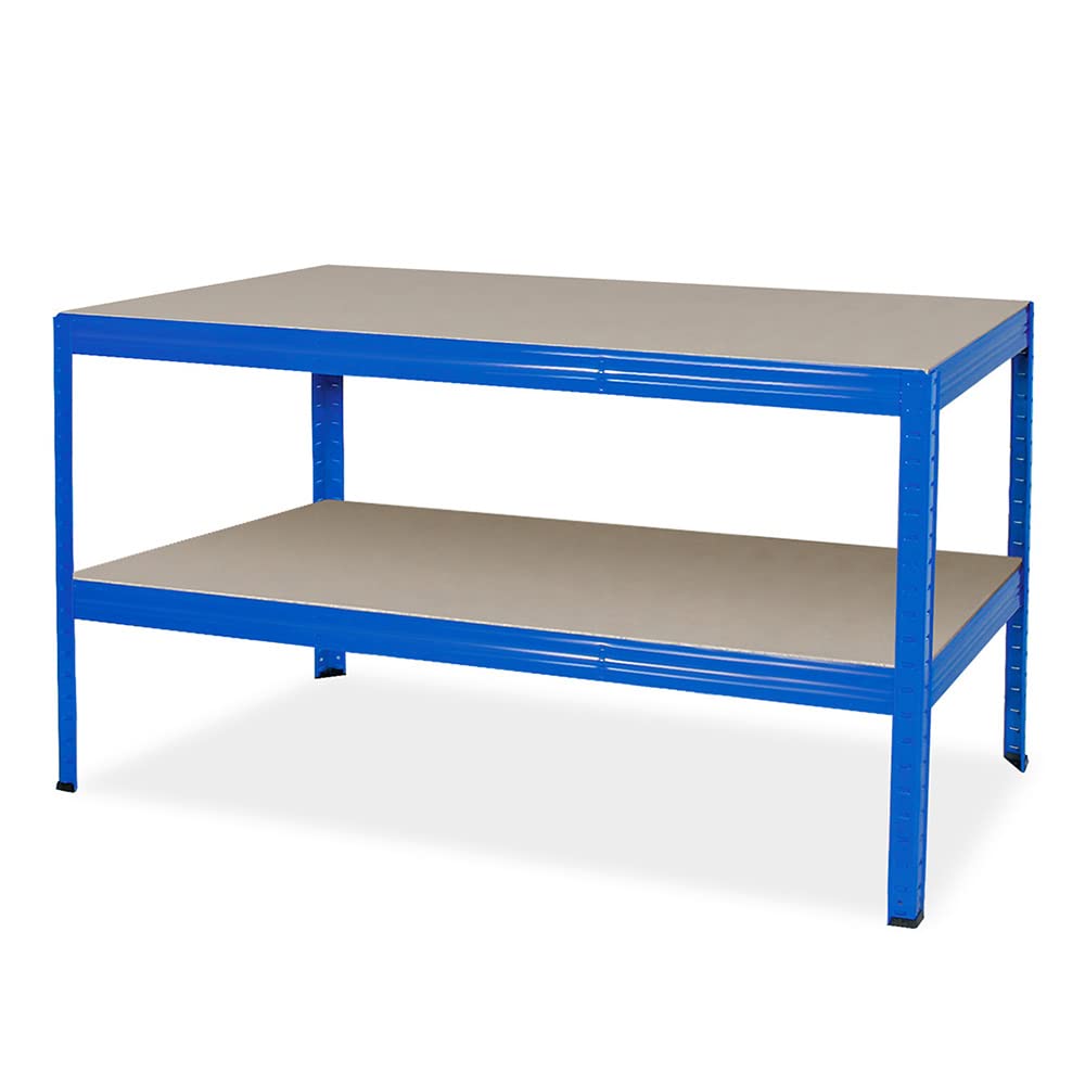 BRB Packtisch/Werkbank, BxTxH 1500 x 600 x 900 mm, Tragkraft 350 kg/Boden, blau