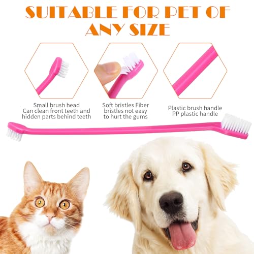 Tyqour 8 Stück Kleine Hund Zahnbürste Klein Weiche Hundezahnbürste für Kleine Hunde Katzen Zahnbürste Mini Tragbar Haustier Katzen Katzenzahnbürste für Katzen Hund Welpen Kätzchen Kleinen Rassen
