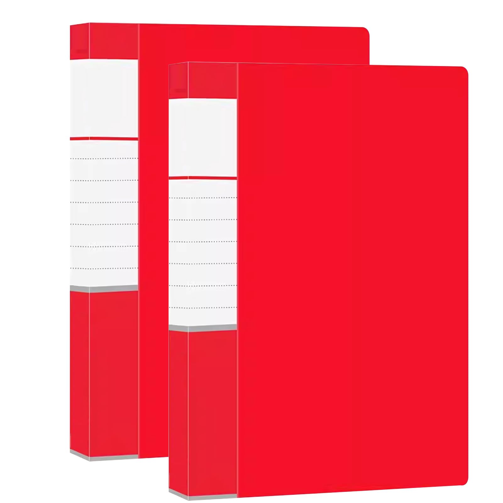 Carpeta portafolios A4, carpeta de presentación, Paquete de 2 carpetas de presentación A4 con 60 bolsillos, multicolor(Red)