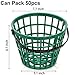 Bekith 2 Pack Plastic Golf Ball Basket, Golfball Container Ball Bucket with Handle, Holds 40-50 Balls, Green