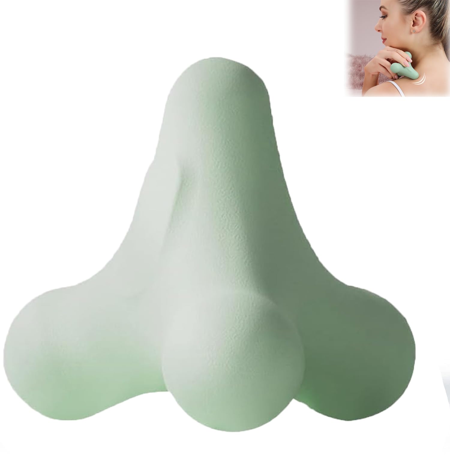 KASTWAVE Yoga Meridian Massage Fitness Ball, 4 Corners Trigger Point Ball, Small Massage Ball Self Massage Reflexology Ball Sports Equipment for Neck and Back Massaging Tool Foot (Green)