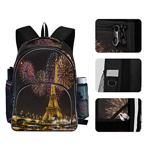 ALAZA Paris Eiffel Tower Light School Backpacks Travel Laptop Bags Bookbags for College Student4