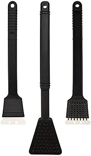 Farberware 5275940 - Cepillo de parrilla de cabeza ancha con cerdas de nailon, color rojo y negro