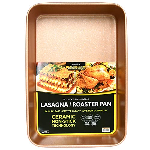 casaWare 15 x 10 x 3-Inch Ultimate Series Commercial Weight Ceramic Non-Stick Coated...