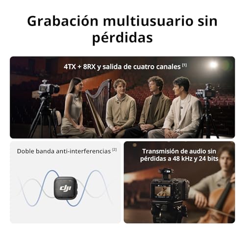 Miniatura 2 de Dji Mic 3 2 Tx 1 Rx Estuche De Carga , Micrófono Inalámbrico Para Iphone Cámara Android, Ultraligero, Control De Ganancia Adaptativo Para Volumen Equilibrado, 28 Horas De Uso, Vlog
