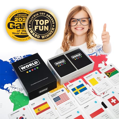 The World Game - Geography Card Game - Educational Board Game for Kids, Family & Adults - Cool Learning Gift Idea for Teenage Boys & Girls