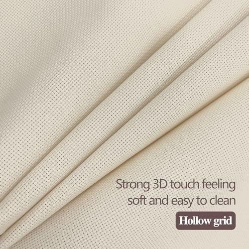 Image of 14CT Aida Cloth - 30x35 Inch Cross Stitch Fabric for Embroidery, Pre-Cut Needlework Material, Acid-Free, Durable Weave(Khaki)