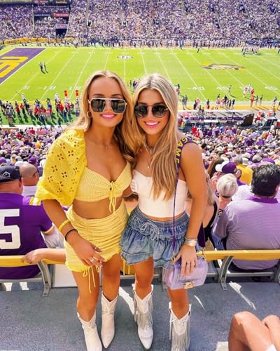 Image of Game Day Purse Strap Replacement Beaded Purple Yellow Purse Strap Football Clear Bag Strap Accessories Game Day Outfits (Purple Yellow)