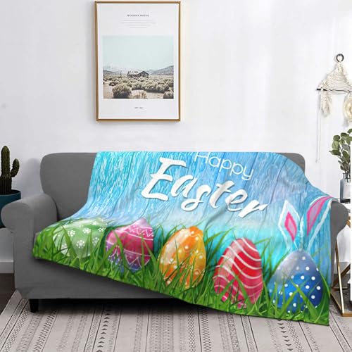 Couverture lit microfibre douillette motif Pâques et bois - 5